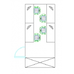 二人屏风工位（并排）