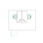 二人屏风工位（面对面）