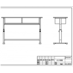 双人升降课桌