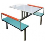 四人连体餐桌椅