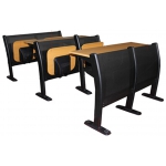 阶梯教室F型固定课桌椅前椅后桌（三座）