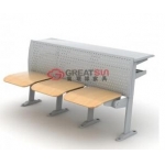 固定式F型三人前椅后桌