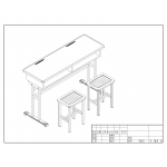 双人课桌凳