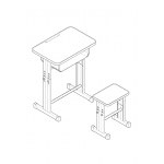 单人课桌凳2