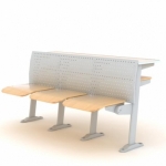 固定式F型三人课桌椅