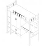 方管单人组合床