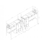 双人组合公寓床(方管）