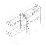 圆管三人连体床