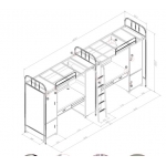 圆管双人公寓床