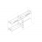 方管三人连体床（内径2000）