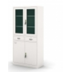 两抽屉对开玻璃门书柜