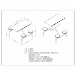 四人连体餐桌椅