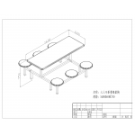 六人圆凳面餐桌椅（圆凳可折叠）