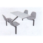 四人连体餐桌椅