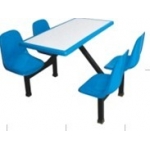 四人连体餐桌椅