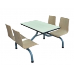 四人连体餐桌椅