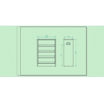 四层双面双柱书架（木护板）