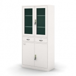 两抽屉对开玻璃门书柜